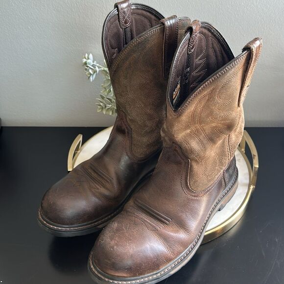 Ariat Steel Toe Work Boots 10014241 Size 11D Brown Leather Western Construction - Picture 1 of 14